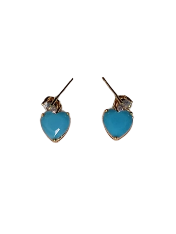 Pendientes corazon azul