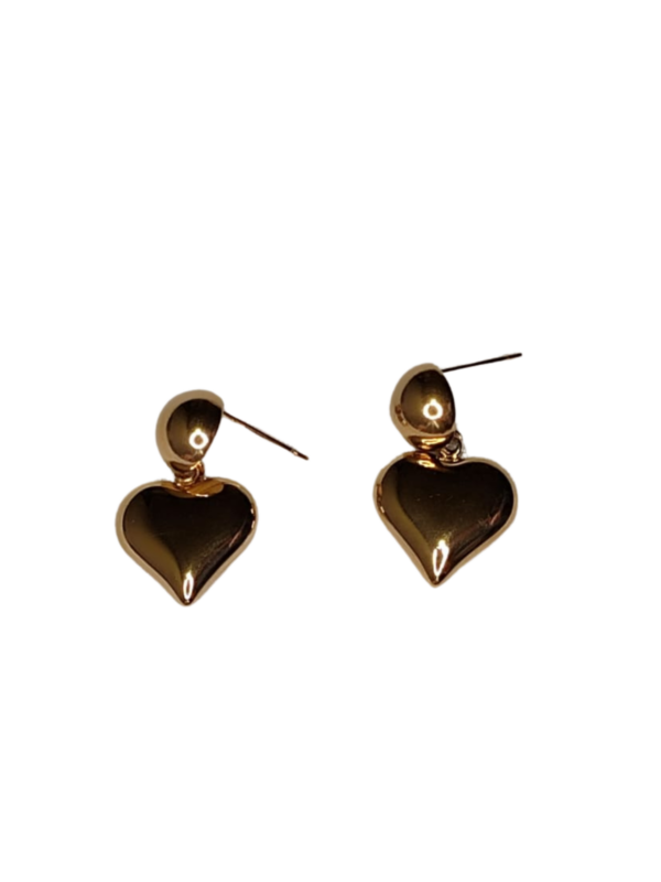 Pendientes dorados corazon