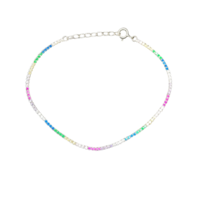 Pulsera plata multicolor