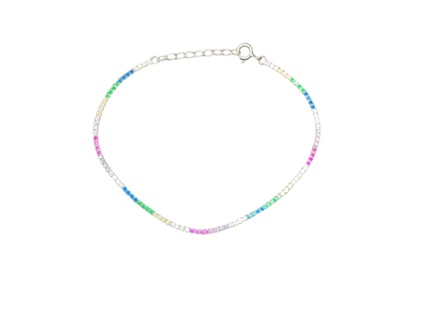 Pulsera plata multicolor