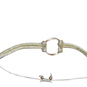 Pulsera con aro dorado y cordon dorado brillante