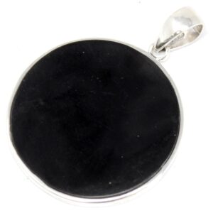 Colgante redondo de plata con árbol de la vida calado sobre abalón azul y verde