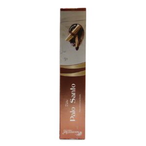 Caja de incienso Vedic de palo santo en tonos cobre con dibujo de astillas de palo santo