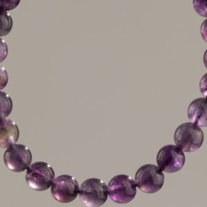 Pulsera elástica fina de cuentas de amatista de 6 mm en violeta y lila